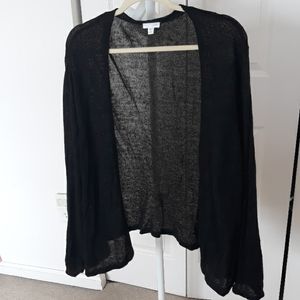J.Jill 3x black loose weave cardigan